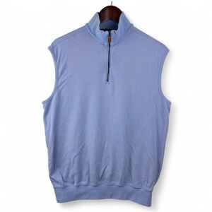 Polo Golf Ralph Lauren Women's 1/4 Zip Athletic Sweater Vest Blue Preppy Medium